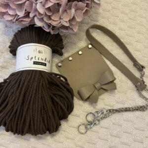 Sötét homok masnis szett Splendid fonallal