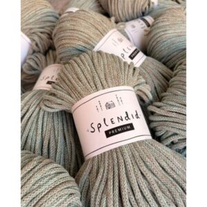 Metál sárga masnis 15*17-es szett Splendid 5mm pasztell menta fonallal